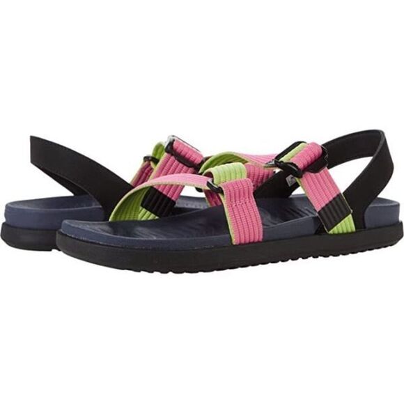 NWOT Native Womens Multi Colorblock Zurich Strappy Sandals Size 9W - Picture 1 of 11